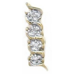 N332 14K 4 DIAMOND "S" SLIDE 